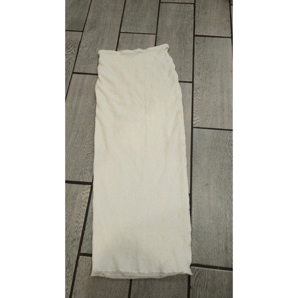 Naked Wardrobe Cream Textured Popcorn Maxi Skirt Size L NW-S2450 Bodycon Lining